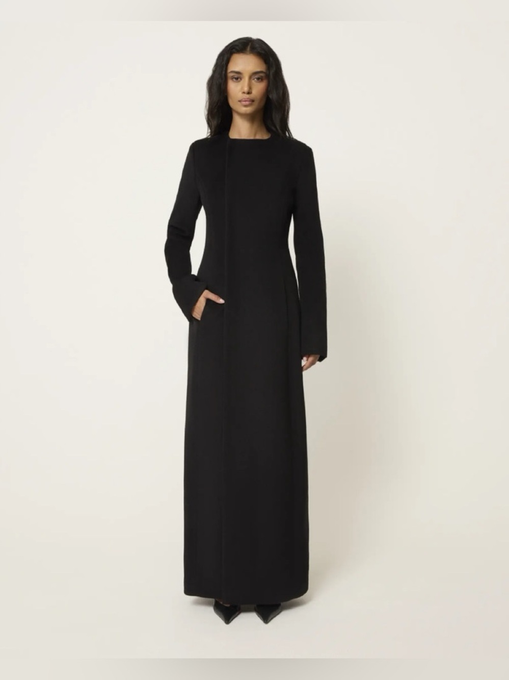 Khy Black Long-Sleeve Tailored Coat